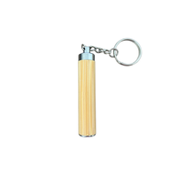 Porte-clés lampe torche en bambou personnalisé avec logo, mini lampe LED pour le camping