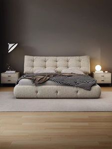 Baichuan Dernier design moderne Rembourré Chenille <span class=keywords><strong>Velours</strong></span> Tissu Queen King Size Meubles de chambre en bois Lit avec rangement - Product Image 1