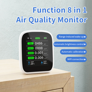 Détecteur numérique portable 8 en 1 PM2.5 PM10 TVOC CO2, analyseur de pollution atmosphérique intérieur WiFi pour la maison et les bureaux - Product Image 2