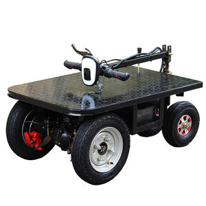 Troli Platform elektrik, troli Platform elektrik dengan stang lipat gudang Portable Hand <span class=keywords><strong>Trolley</strong></span> Flatbed kargo elektrik - Product Image 1