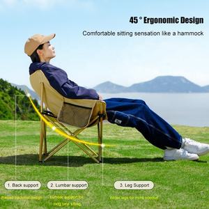 Chaise <span class=keywords><strong>de</strong></span> jardin pliante compacte portable pour l'extérieur Chaise <span class=keywords><strong>de</strong></span> camping légère avec poches latérales - Product Image 6