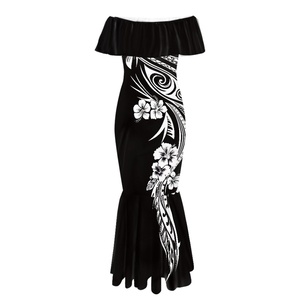 2025 hawaïen Tribal motif sirène <span class=keywords><strong>robe</strong></span> dame taille élastique plage <span class=keywords><strong>robe</strong></span> de soirée maillot de bain couvrir en gros - Product Image 4
