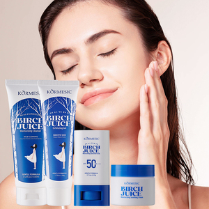 KORMESIC – Lot de Soins Visage Hydratant et Apaisant : Crème, Nettoyant Facial, Gel Exfoliant, Stick Solaire et Jus de Bouleau - Product Image 1