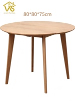 Table de salle à manger nordique japonaise en bois de pin à quatre pieds, table ronde de réception et de négociation, table basse