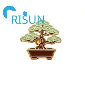 Broches de Esmalte con Forma de Mini Bonsái Personalizados al por Mayor, Pin de Solapa con Diseño de Ficus y Ginseng, Joyería, Regalo - Product Image 2