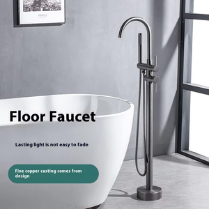 Robinet vertical en laiton à grand débit pour salle <span class=keywords><strong>de</strong></span> bain <span class=keywords><strong>douche</strong></span> chaude et froide baignoire jet <span class=keywords><strong>de</strong></span> sol <span class=keywords><strong>colonne</strong></span> latérale rotative douce pour usage domestique - Product Image 5