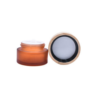 Nuovo Design pacchetto cosmetico vuoto 15g 0.5oz ambra trasparente barattolo di bambù trasparente barattolo cosmetico di vetro con coperchio di bambù - Product Image 5
