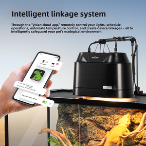 REPTIZOO CE Smart WiFi 2-en-1 <span class=keywords><strong>Support</strong></span> de <span class=keywords><strong>Lampe</strong></span> Double Intelligent Écologique Compatible UVA/<span class=keywords><strong>UVB</strong></span> avec Télécommande via APP pour Reptiles - Product Image 2