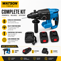 Marteau perforateur rotatif sans fil Watson Tools 20V avec 2 batteries, chargeur et mallette de transport, moteur sans balais, haute puissance, durable