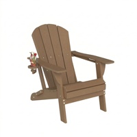 Meubles de patio en plastique d'extérieur, chaises Adirondack pliables en plastique recyclé pour cour et jardin