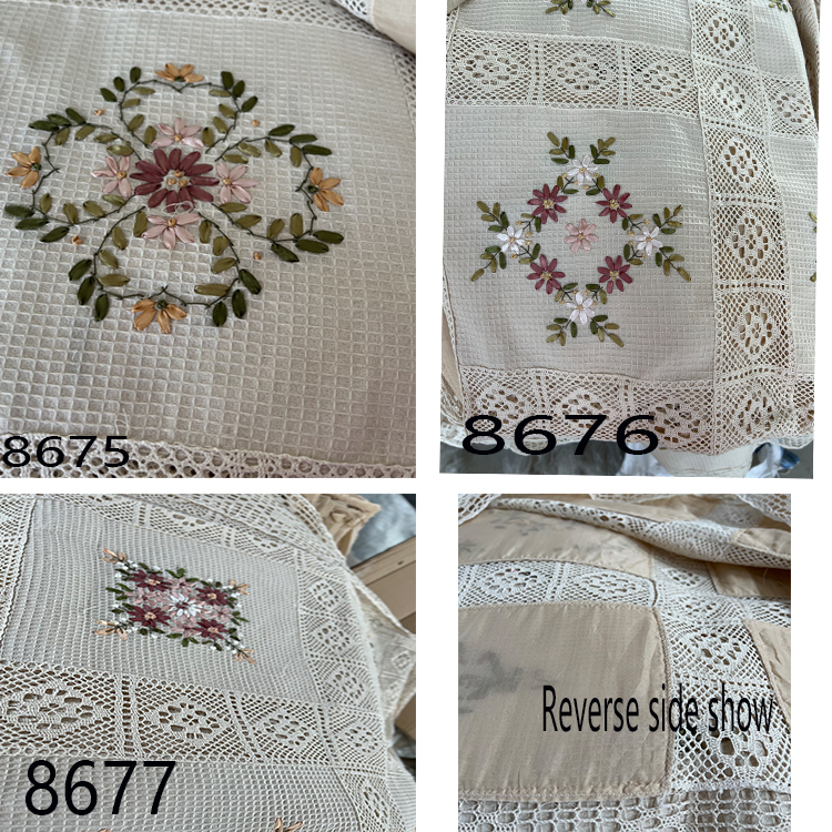 特大　白糸手刺繍　手編みレース繋ぎ 　ヴィンテージ ベッドカバー　大判クロス 特大 白糸手刺繍 手編みレース繋ぎ ヴィンテージ ベッドカバー