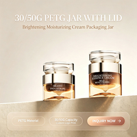 Fournisseur direct d'usine, lots en gros, plusieurs tailles, logo personnalisé, couleur givrée, pots cosmétiques en PETG pour emballage de soins de la peau, baume à lèvres, crème pour le visage.