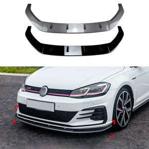 Front Lip Splitter For Volkswagen Golf 7.5 Mk7.5 Gti R Rline 2017-2019 Piano Black Carbon Fiber Texture ABS Material - Product Image 1
