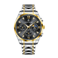 Elegante Herren-Edelstahluhr Männliche Armbanduhr 3BAR Wasserdicht Quarzuhr 42mm Leuchtende Armbanduhren Leichtgewichtiges Design