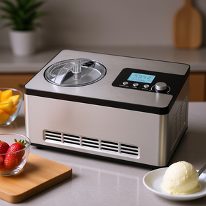 Sorbetière électrique automatique horizontale en acier inoxydable de 2 litres avec compresseur intégré, machine à gelato, sorbetière à écran LCD - Product Image 2