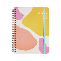 Agenda personnalisé de haute qualité 2025, carnet de notes, reliure à spirale, couverture rigide, anneaux dorés