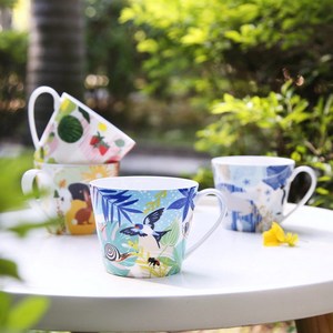 แก้วมัคกระดูกจีนลายสัตว์ - แก้วกาแฟนมสไตล์ชนบทสำหรับใช้ในบ้าน - Product Image 1