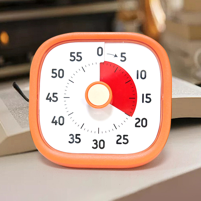 New Kitchen Accessory Silent Countdown Cartoon Desk Cube Timer Visual Kids Cute Macaron Table Study Timer With Pomodoro Feature