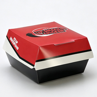 Boîte en papier personnalisée avec logo pour emporter, de qualité alimentaire, pour hot-dogs, poulet frit, hamburgers, pour restaurants