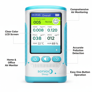 <span class=keywords><strong>Appareil</strong></span> de surveillance de l'environnement intelligent <span class=keywords><strong>pour</strong></span> la <span class=keywords><strong>maison</strong></span> avec affichage AQI HCHO TVOC PM2.5, <span class=keywords><strong>appareil</strong></span> portable d'intérieur, fabricant - Product Image 6