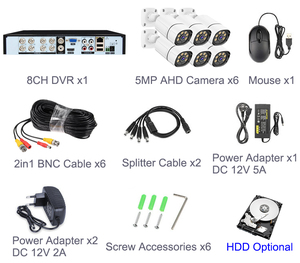 Video giám sát Hệ thống camera đồng trục âm thanh Dual-Light CCTV Camera 6 kênh 5MP TVI Analog với DVR Kit màu tầm nhìn ban đêm - Product Image 4