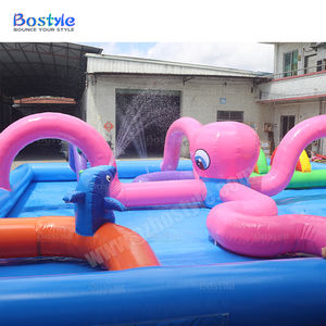 Grand parc aquatique gonflable commercial de poulpe avec le parcours d'obstacles <span class=keywords><strong>adulte</strong></span> gonflable de <span class=keywords><strong>piscine</strong></span> avec des piscines, glissière d'eau gonflable de fosse - Product Image 3