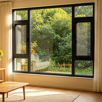 Ventana Abatible de Aluminio con Rotura de Puente Térmico, Sistema de Ahorro Energético, Proyecto Arquitectónico, Fabricante OEM