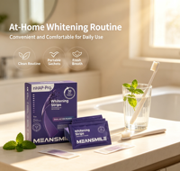 Bandes blanchissantes pour les dents à double action NHAP, goût menthe, respectueuses de l'émail, emballage personnalisé, commande en gros, fournitures de soins dentaires à domicile