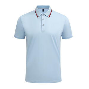 เสื้อโปโลแขนสั้นสีพื้นแต่งขอบตัดกัน โพลีเอสเตอร์ ใส่ได้ทุกวัน - Product Image 1