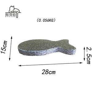 Alas Cakaran Kucing Mainan Penggaruk Kertas Kucing Kardus Bergelombang Penggaruk Kucing Bentuk Ikan Kertas Kardus - Product Image 2