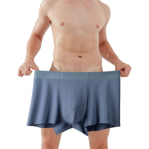 Grandes culottes pour hommes personnalisées grande taille sous-vêtements en modal gros homme boxeurs sans couture mi-taille respirant slips Shorts - Product Image 1