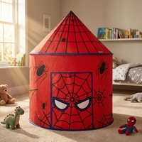 Carpa Infantil de Alta Calidad con Diseño de Castillo de Princesa y Araña, de Algodón Perlado, para Niños de 4 a 6 Años, Interacción Padres-Hijos, Interior/Exterior, Verano