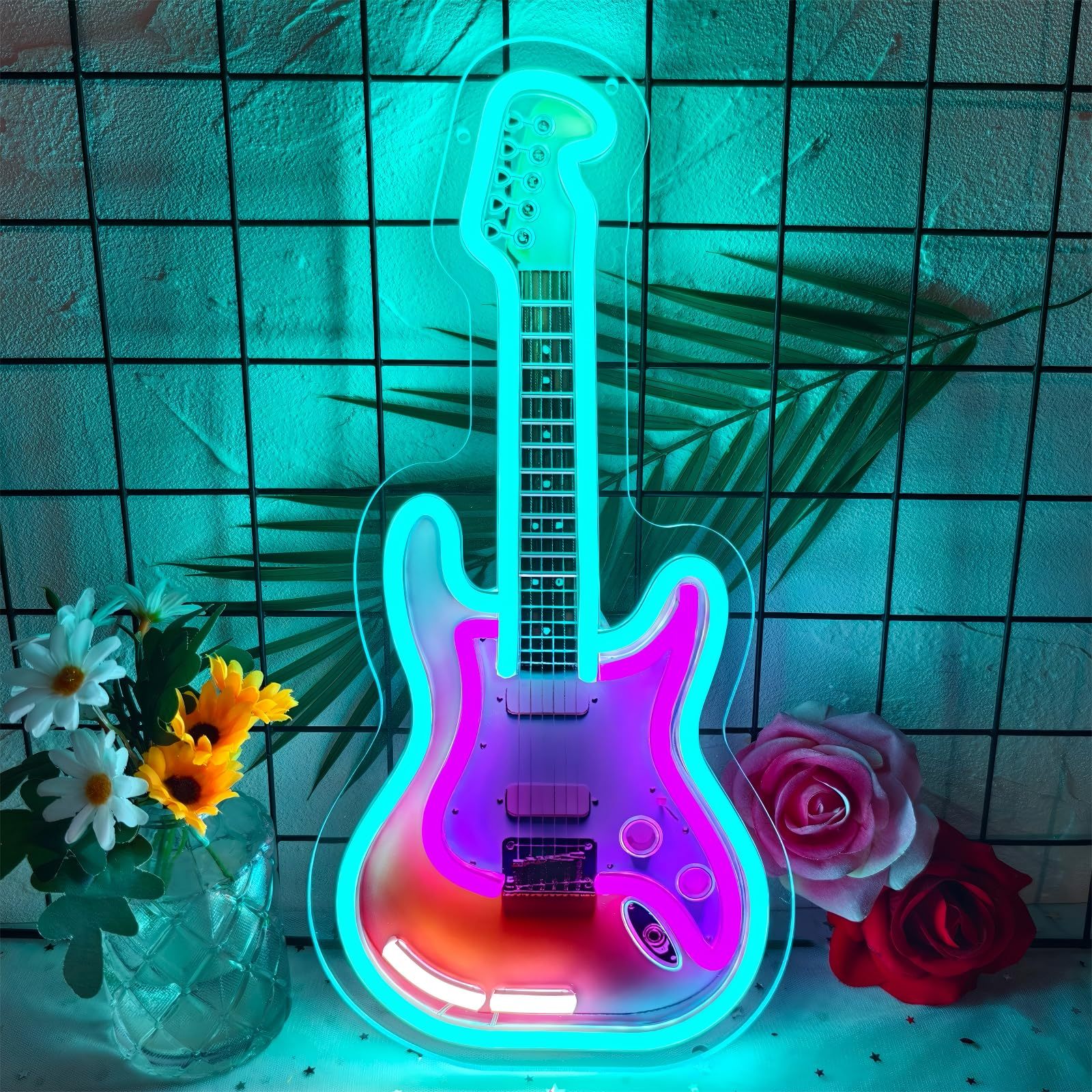 Electric Guitar Neon Sign Dimmable Printed Guitar Neon Light for Wall Decor Room Decor Light up Led Neon Signs · image 1