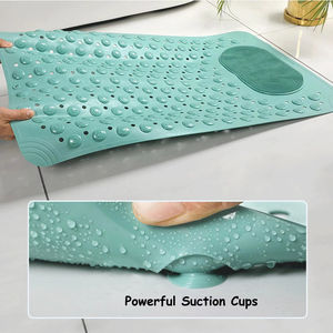 Высококачественный Противоскользящий коврик для ванной из ПВХ, водостойкий и впитывающий материал с твердым и волнистым рисунком для ванной комнаты и душа - Product Image 2