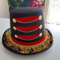 Deluxe Adulte Rouge Noir Ringmaster Top Hat Halloween Coachman Cirque Carnaval Fun Burlesque Show Promotionnel Party Supply