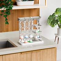 Nouveau séchoir à biberons vertical pour 20 biberons, support de comptoir peu encombrant, sans BPA, avec bac de récupération et paniers de rangement