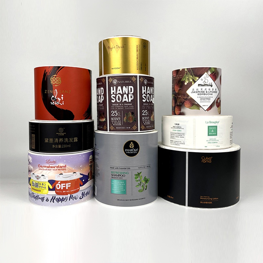 Custom Private Label Roll Printing Waterproof Self Adhesive Honey Cosmetic Juice Drink Win Jar Food Fruit Bottle Package Label