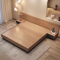 Lit Murphy avec rangement haut de gamme de style japonais Tatami, lit plateforme moderne minimaliste nordique double pour meubles de chambre à coucher