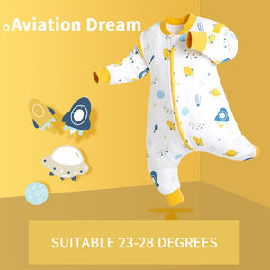 TONWHAR Sacs de couchage détachables pour enfants Cartoon Sacs de couchage pour bébés à <span class=keywords><strong>manches</strong></span> <span class=keywords><strong>longues</strong></span> et jambes fendues avec fermeture à glissière - Product Image 2