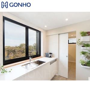 GONHO Horizontal deslizante doble acristalamiento de acero inoxidable mosquitera marco abridor Manual <span class=keywords><strong>precio</strong></span> Filipinas puertas <span class=keywords><strong>ventanas</strong></span> deslizantes - Product Image 1