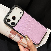 MOQ 500 Étui de luxe en cuir pour téléphone portable avec fente pour carte d'identité et porte-cartes, fournisseur d'origine, compatible avec les accessoires iPhone 14 15 16 17 Pro Max