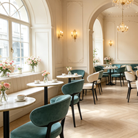 Cachemire PU tapissé sans mains courantes chaise de salle à manger moderne pour hôtel restaurant