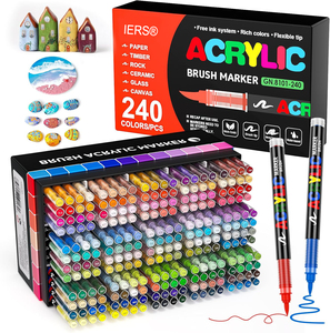Marcadores Acrílicos Permanentes de 120 Colores, Rotuladores de Pintura Acrílica con Punta de Pincel de 6 mm <span class=keywords><strong>para</strong></span> Madera, Roca, Vidrio, Lienzo, Piedra, Tela, Metal y Cerámica - Product Image 3