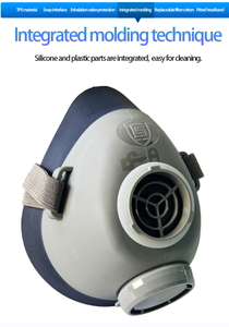 Demi-masque respiratoire de protection chimique, masque anti-poussière industriel, masque anti-gaz, masque anti-poussière pour la peinture, masque respiratoire anti-pollution chimique - Product Image 5