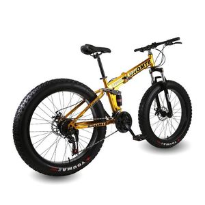 macce fabrikpreis vollfederung scheibenbremse erwachsenen-fahrrad bicicleta bicicleta gunung dickreifen breites schnee-faltbares mountainbike - Product Image 1