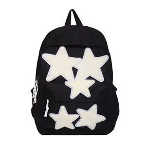 Prischool Bags Backpack Backpack School Bags with Pendant Nylon Ndant Nylon Custom Logo School Blacksets Travel Polyester Female