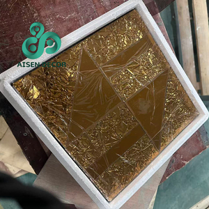 AISEN DECOR Vente en gros de carreaux de miroir muraux autocollants dorés biseautés <span class=keywords><strong>30x30</strong></span> cm, carreaux de mosaïque miroir - Product Image 1