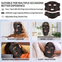 Appareil de masque facial LED Photon NQK ABS portable, masque de beauté pour le visage, spectre lumineux 7 couleurs, 309 perles LED, garantie 1 an, OEM ODM