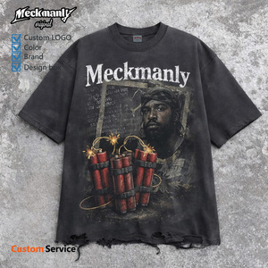Meckmanly Men's <b>Short</b> <b>Sleeve</b> T-Shirt 100% Cotton O-Neck Photo Print Regular Fit Street Style Casual Design - Product Image 3