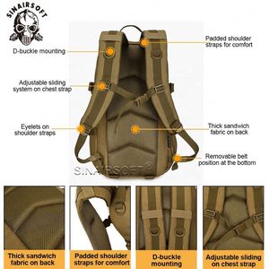 Nouveau sac à dos tactique en nylon 1000D de 25 L, imperméable, pour la randonnée, l'escalade, le camping, la chasse et le confort des épaules - Product Image 5